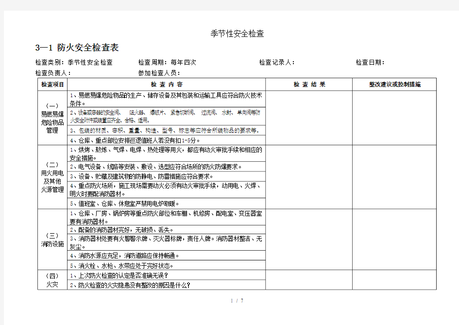 季节性安全检查