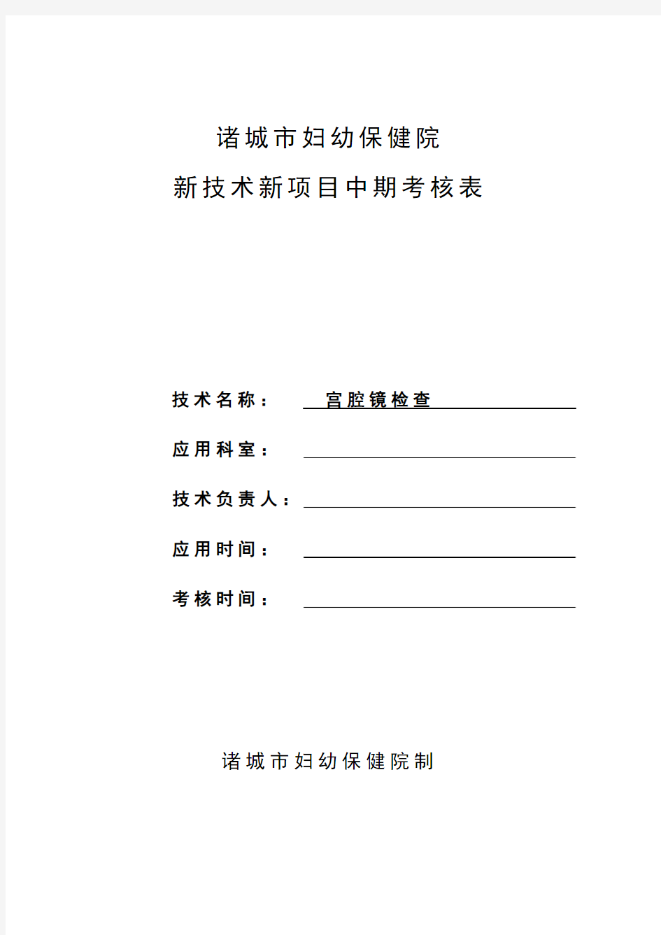 新技术新项目中期考核表