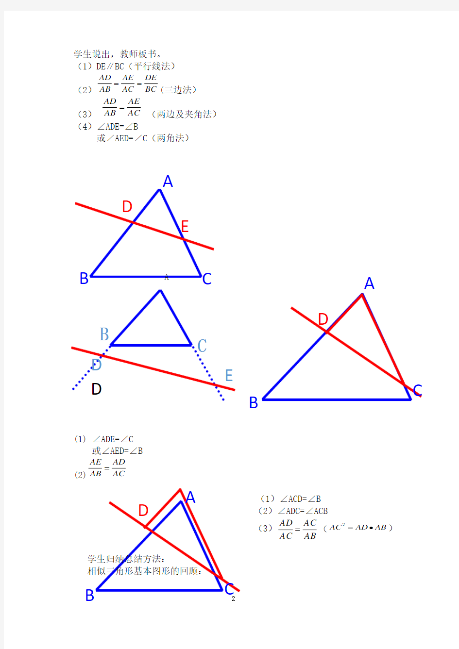 九年级下相似三角形复习专题