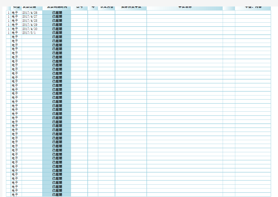 Excel表格通用模板：增值税进销项登记表(含提醒进项到期)