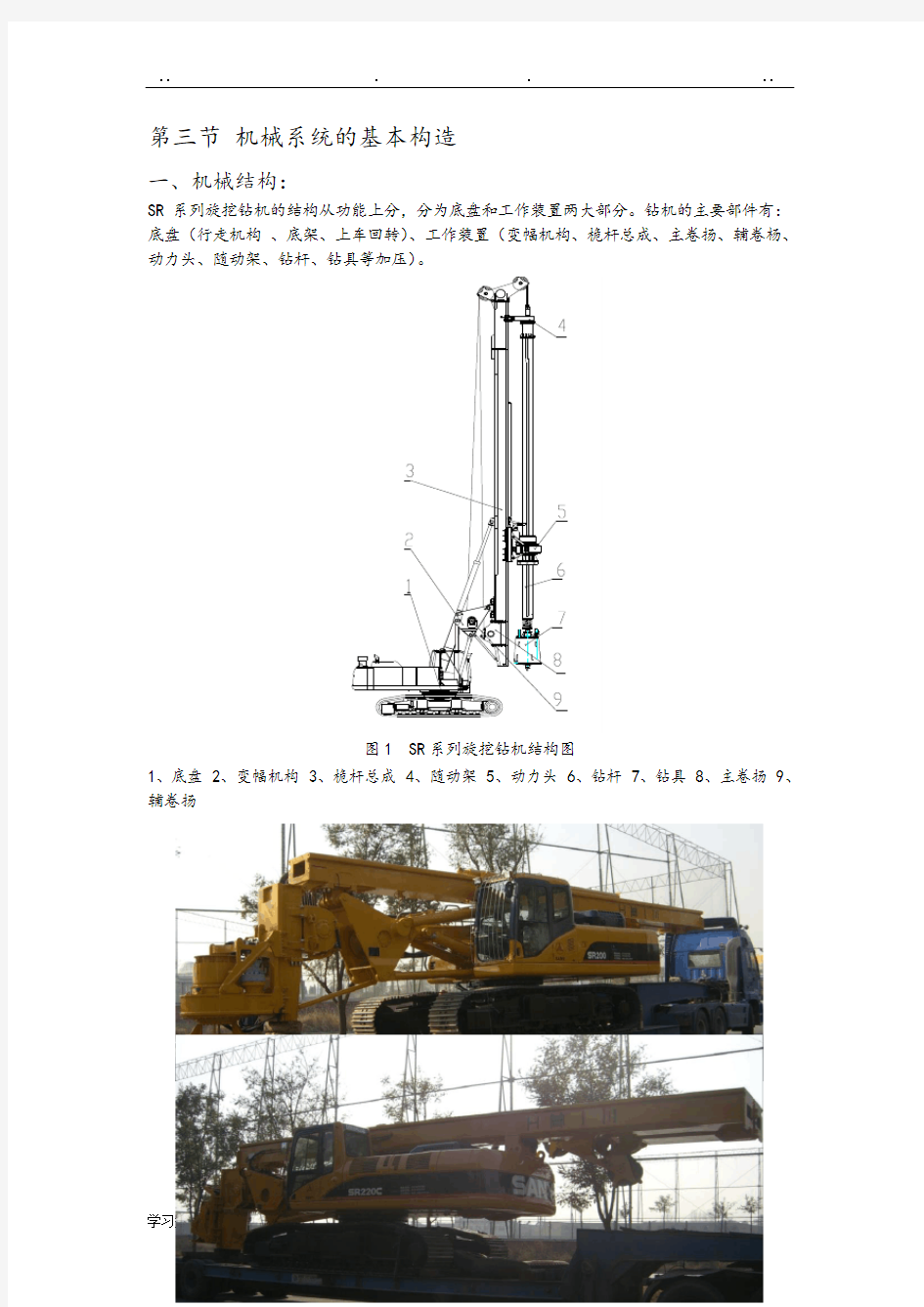 旋挖钻机的基本构造与工作原理