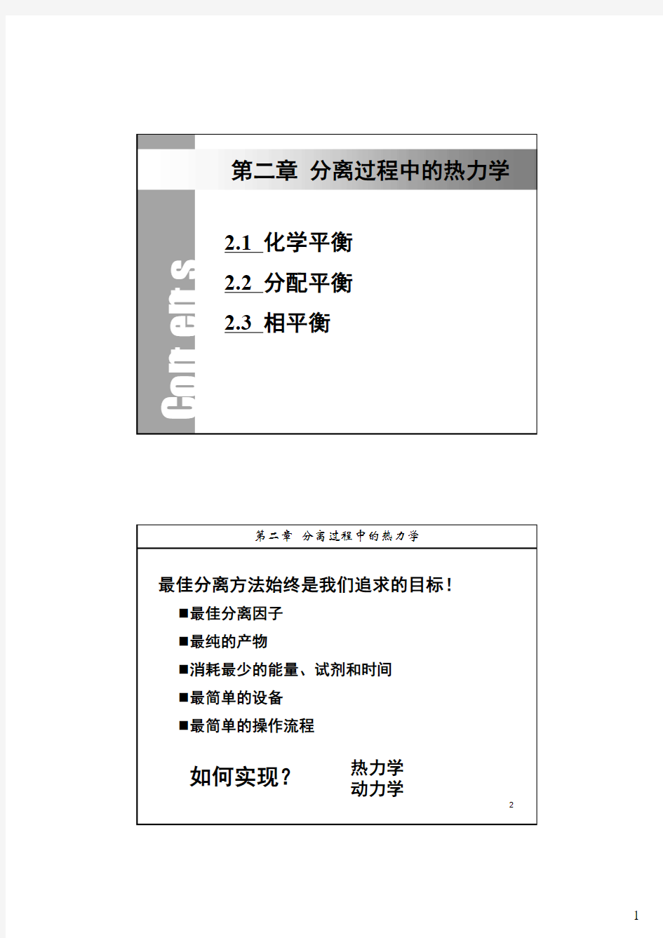 现代分离课件  第2章 分离过程的热力学