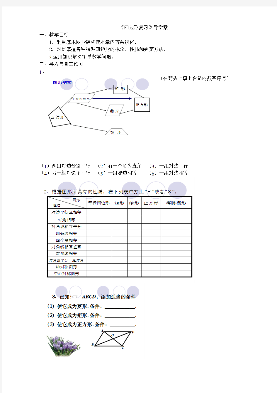 平行四边形复习导学案