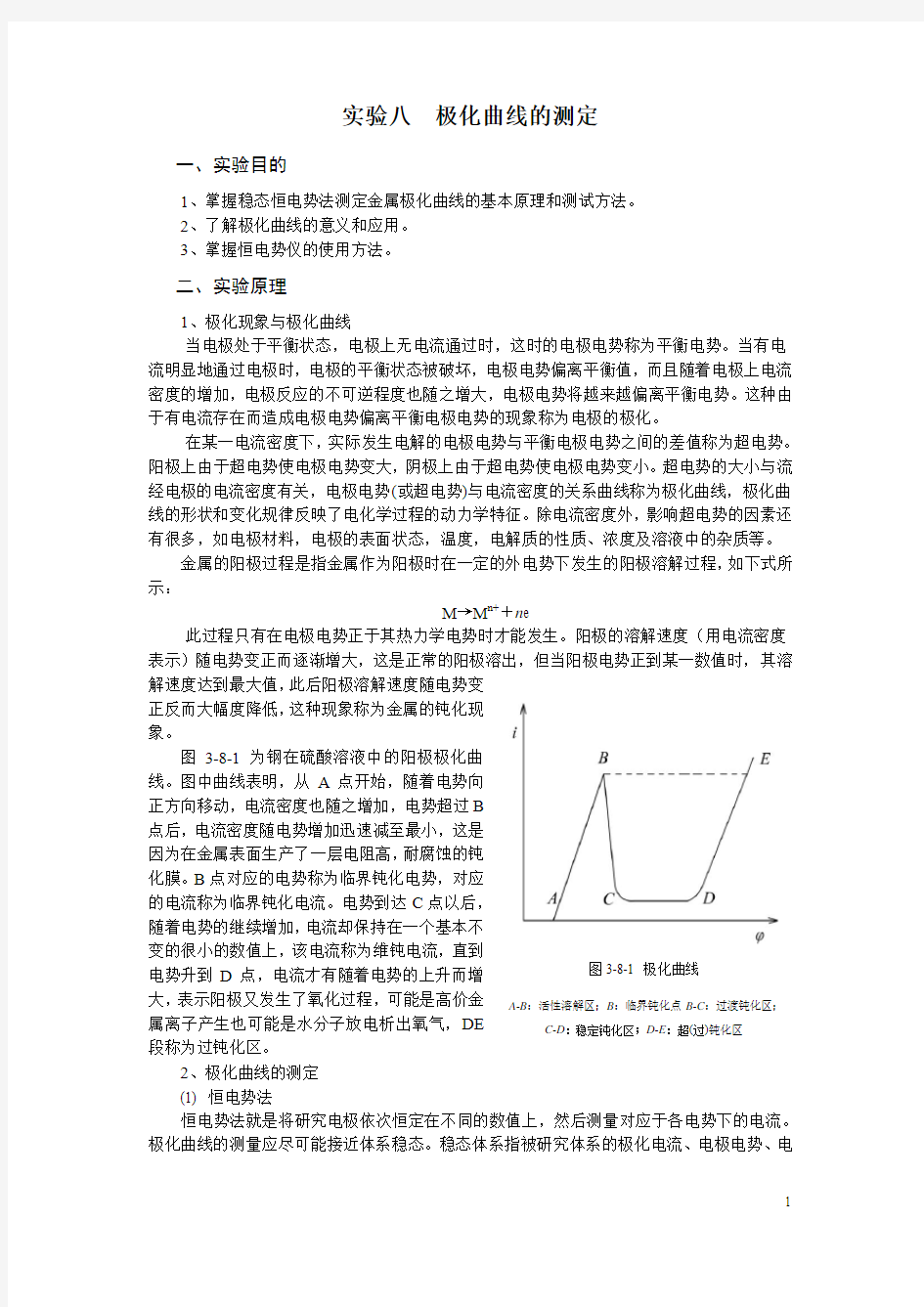 极化曲线的测定