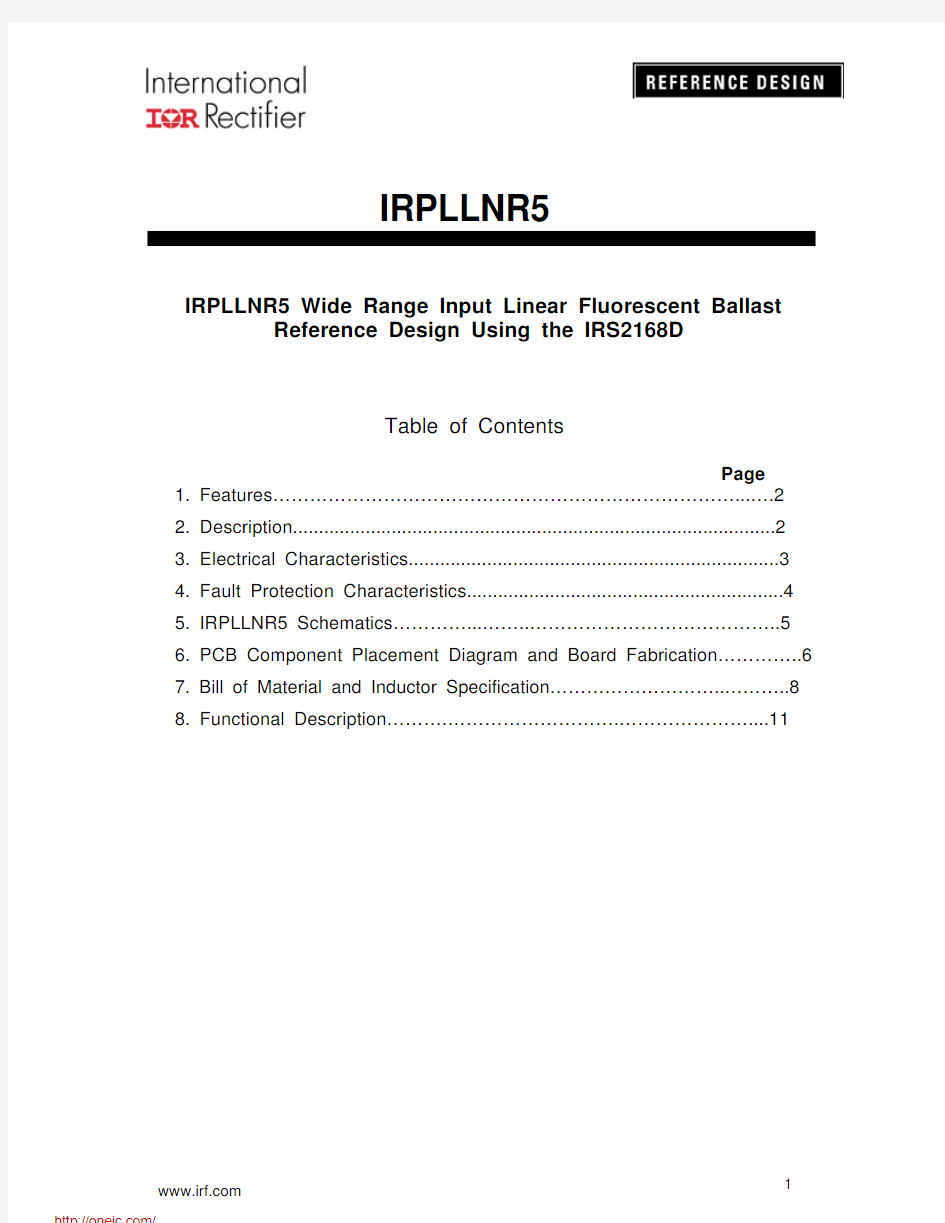 IRPLLNR5;中文规格书,Datasheet资料