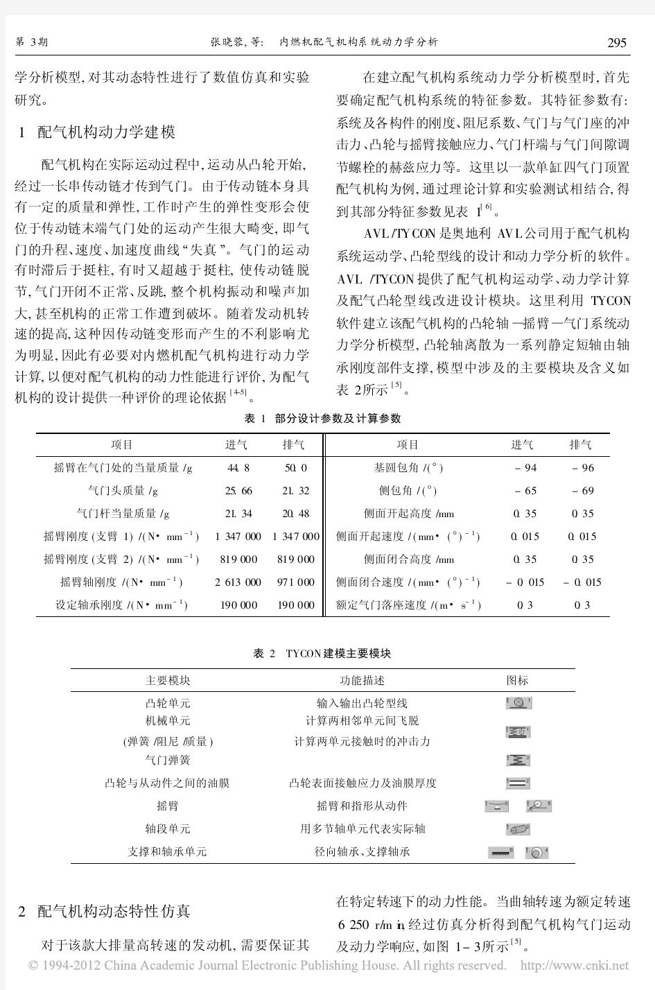 内燃机配气机构系统动力学分析_张晓蓉
