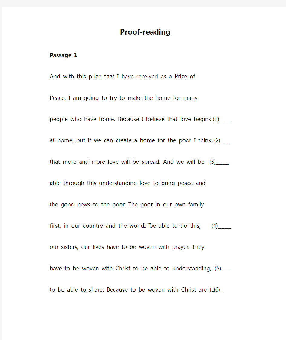 Proof-reading-15 passages