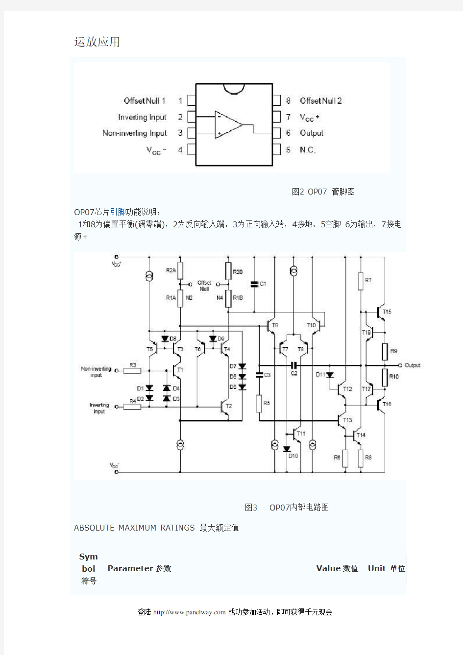 OP07运放实用资料