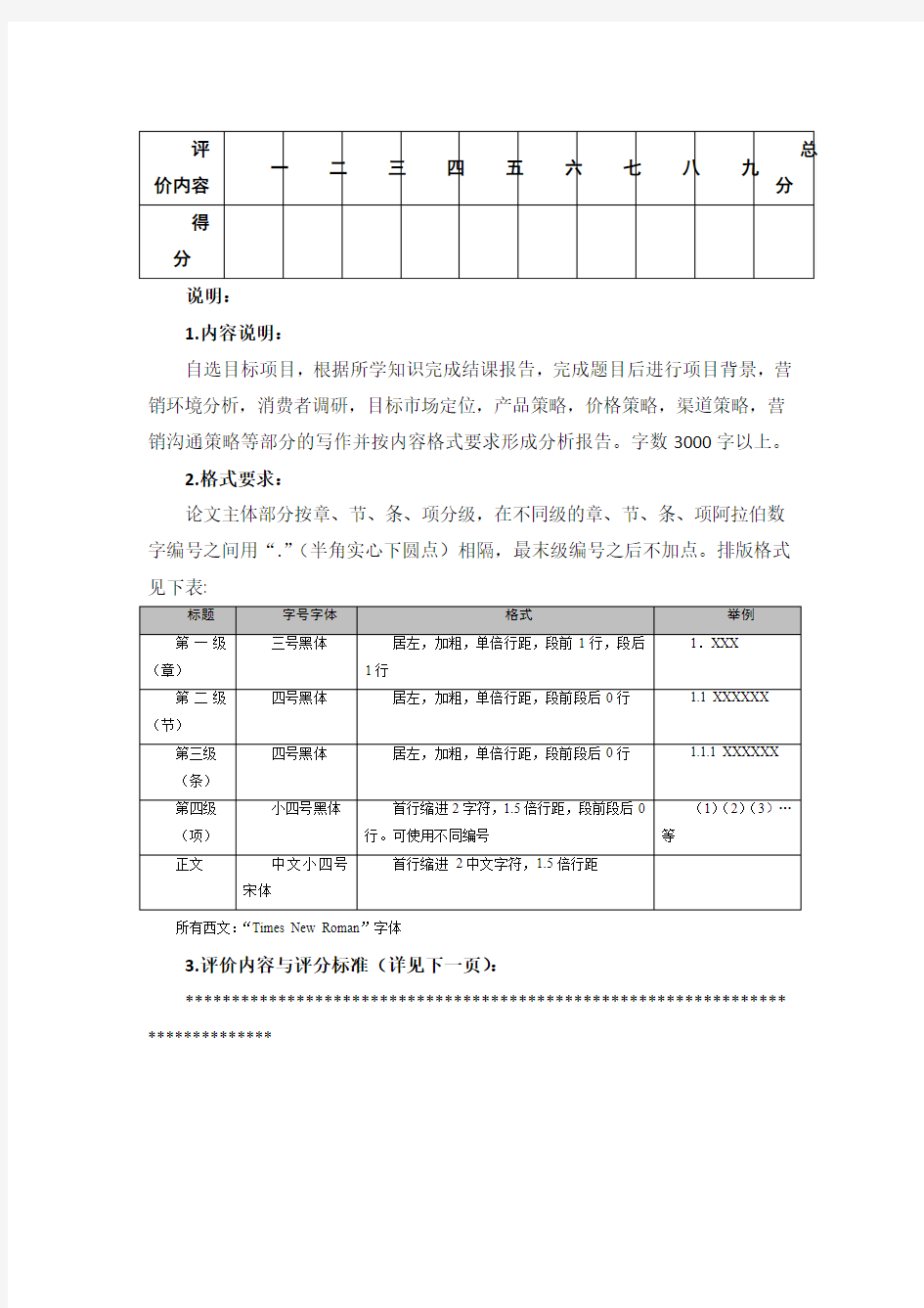 市场营销学课程论文要点