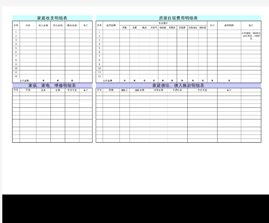 2014超实用的家庭收支明细表