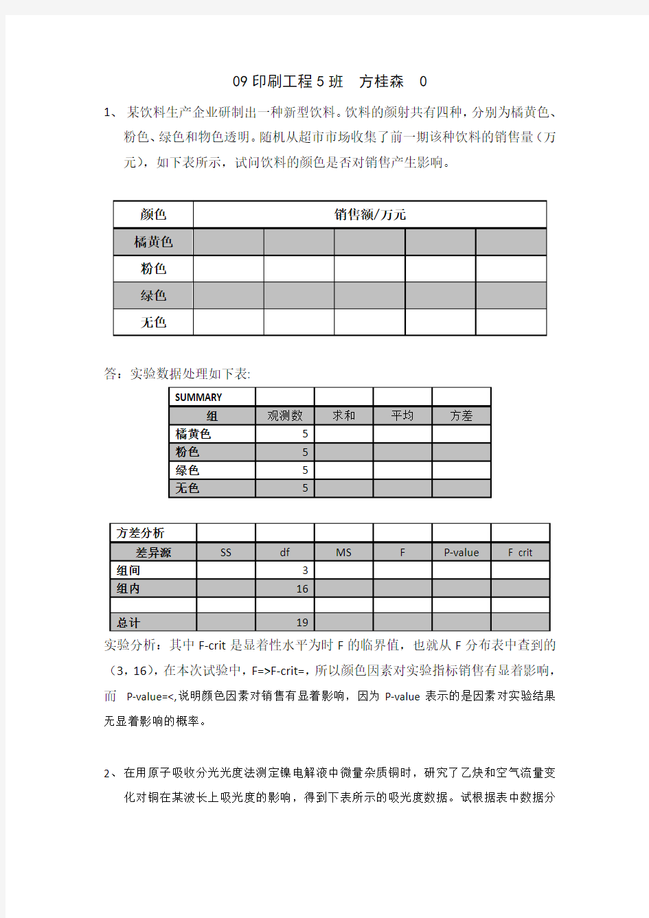 实验设计与数据处理习题练习