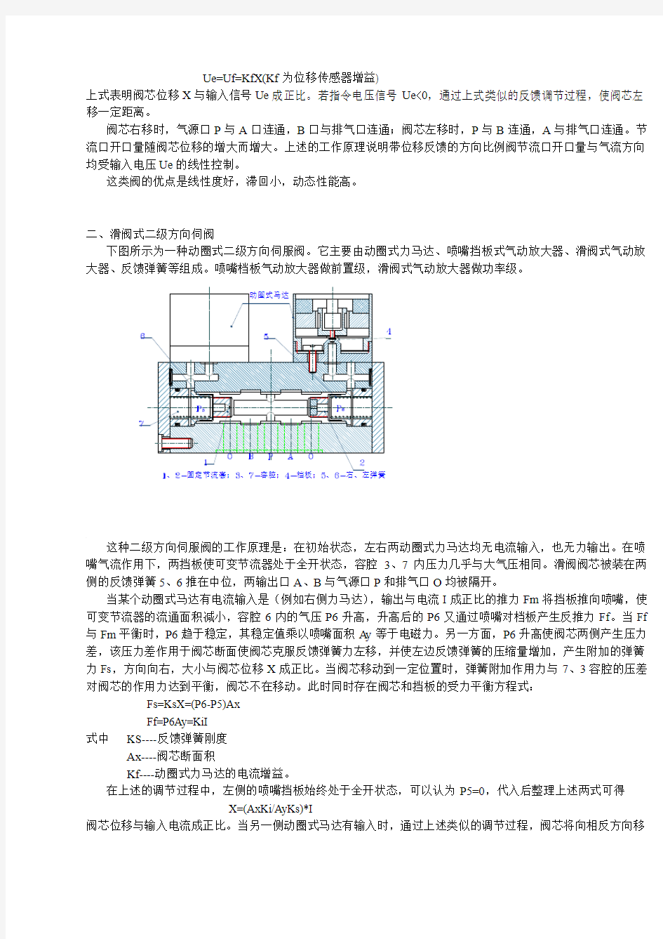 典型电---气比例阀伺服阀的工作原理