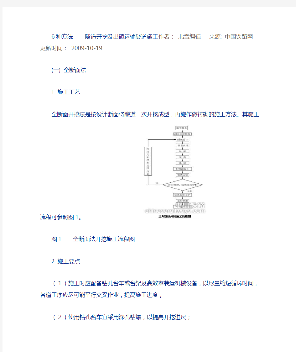 隧道工程新奥法施工方法(6种)详解