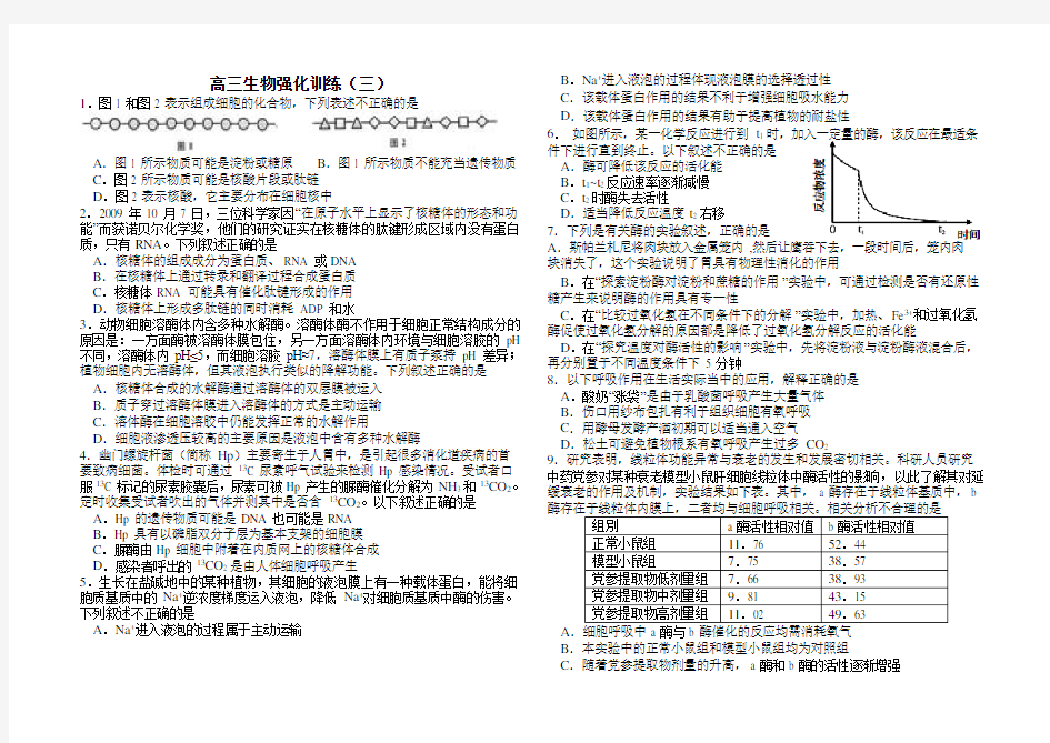 【真题】高三生物强化训练测试卷(三)(含答案)