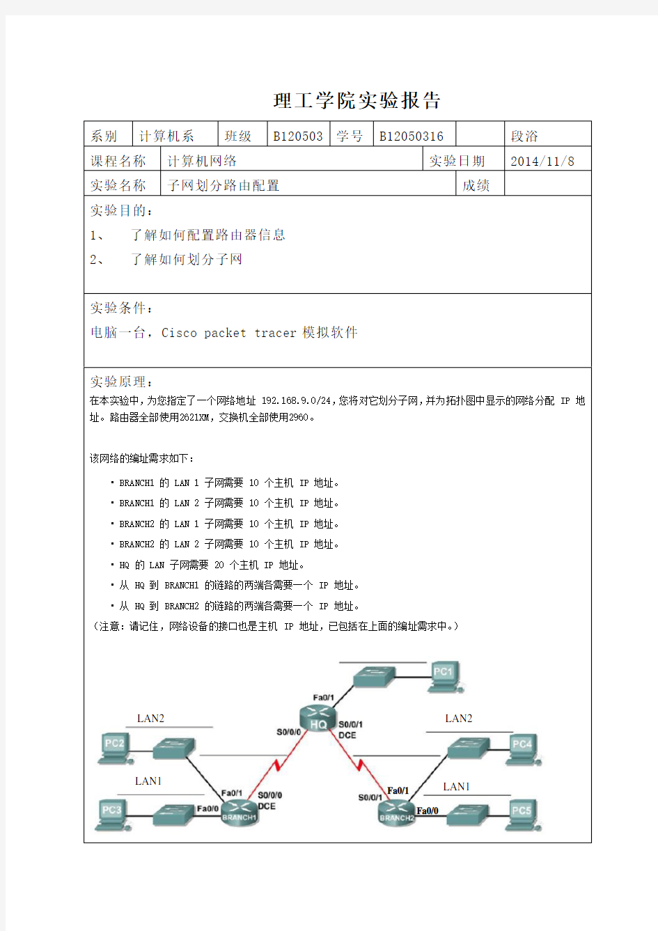 子网划分路由配置