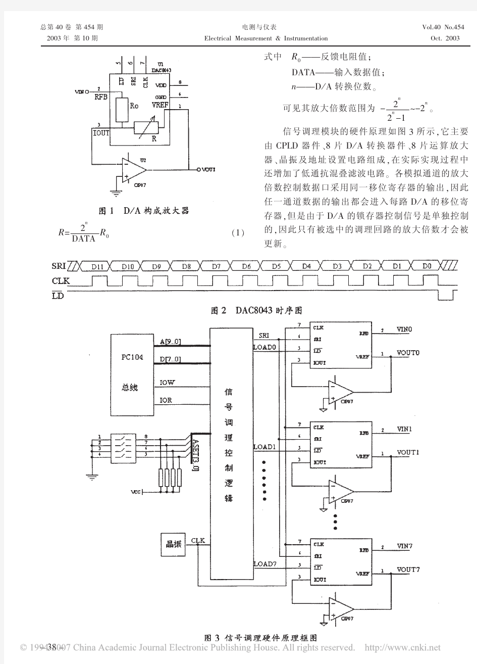 基于CPLD的可编程信号调理模块