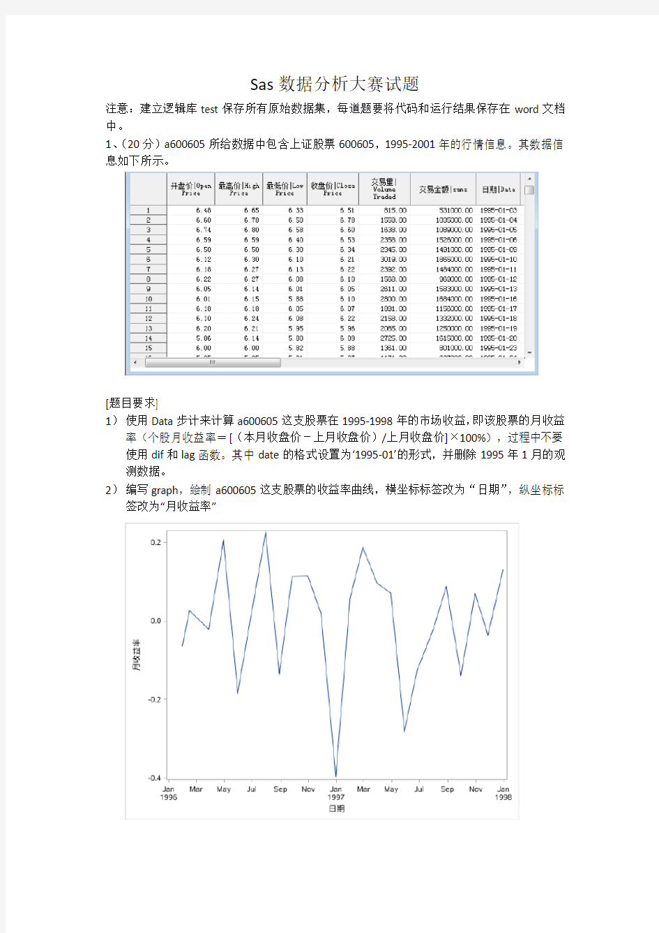 2016年SAS大赛初赛试题