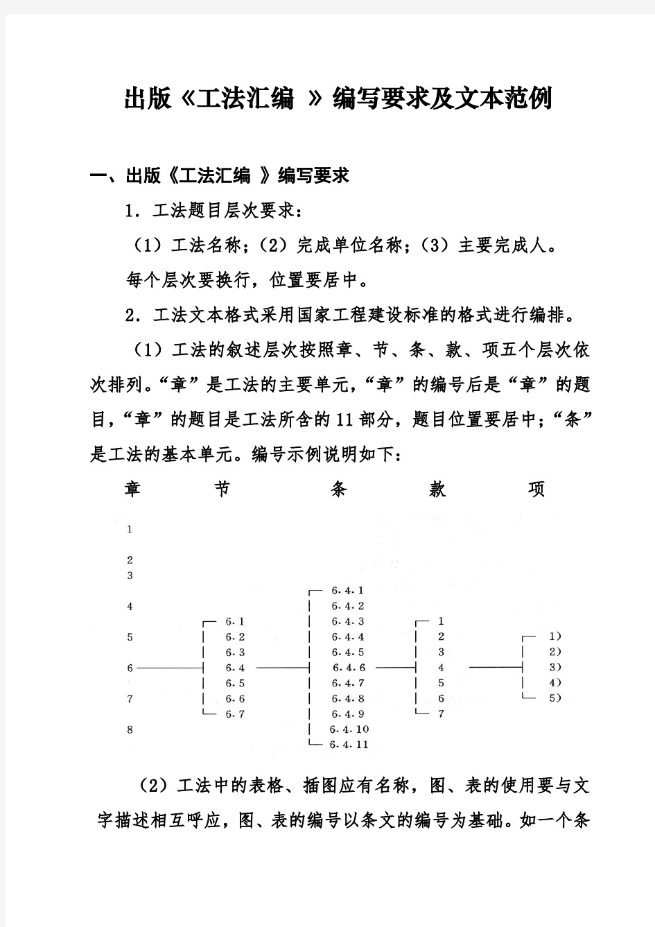 国家级工法汇编要求及样本