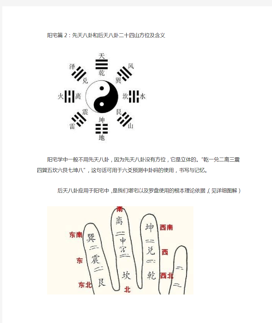 阳宅篇2先后天八卦二十四山方位含义五行