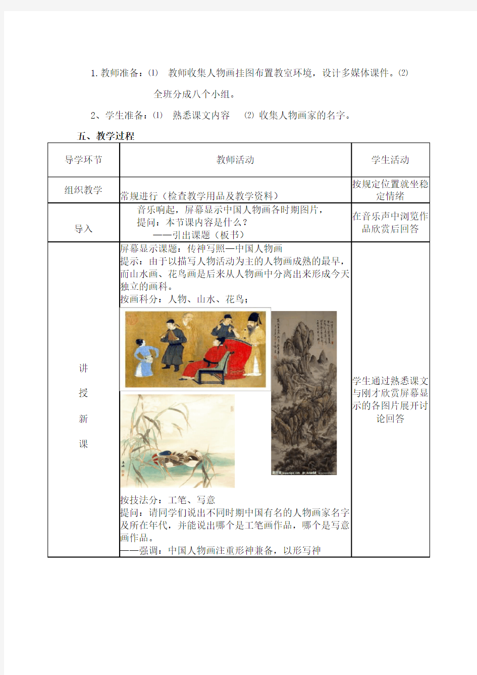 七年级美术-中国古代人物画-教案
