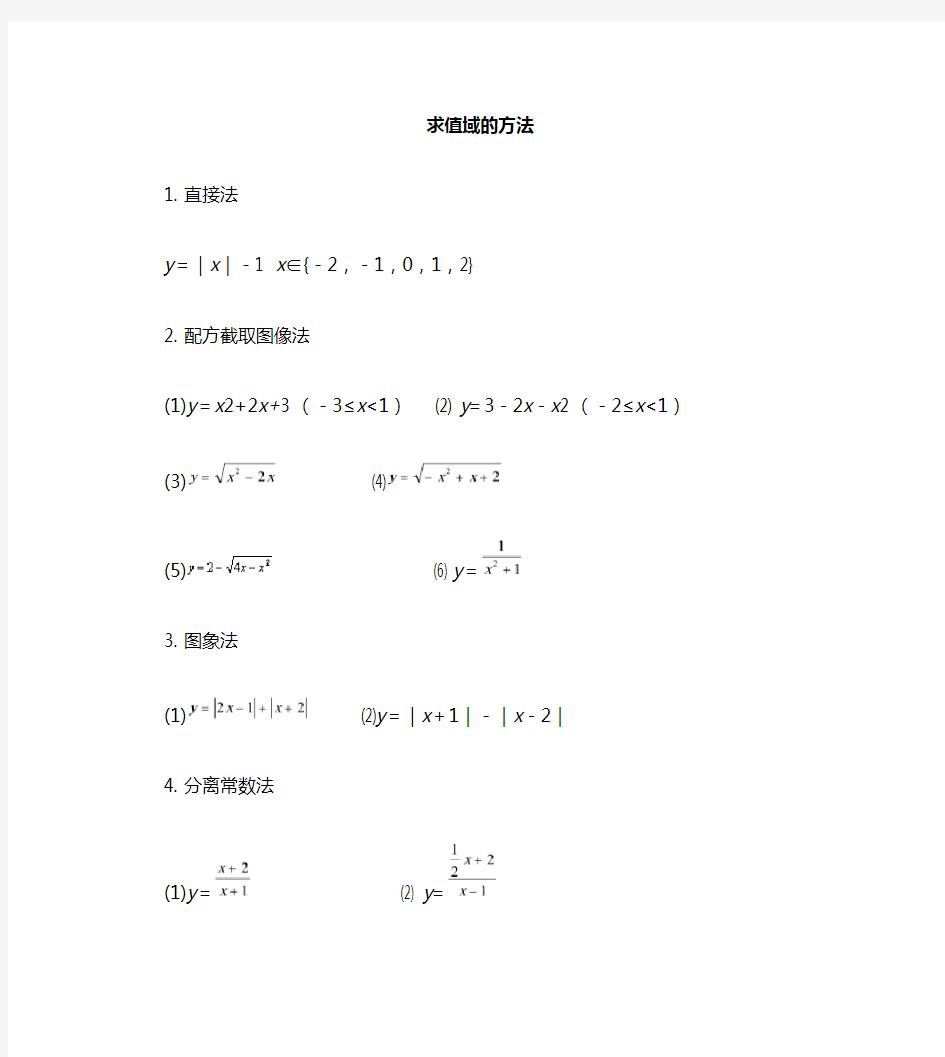 高一数学求函数值域的方法,习题