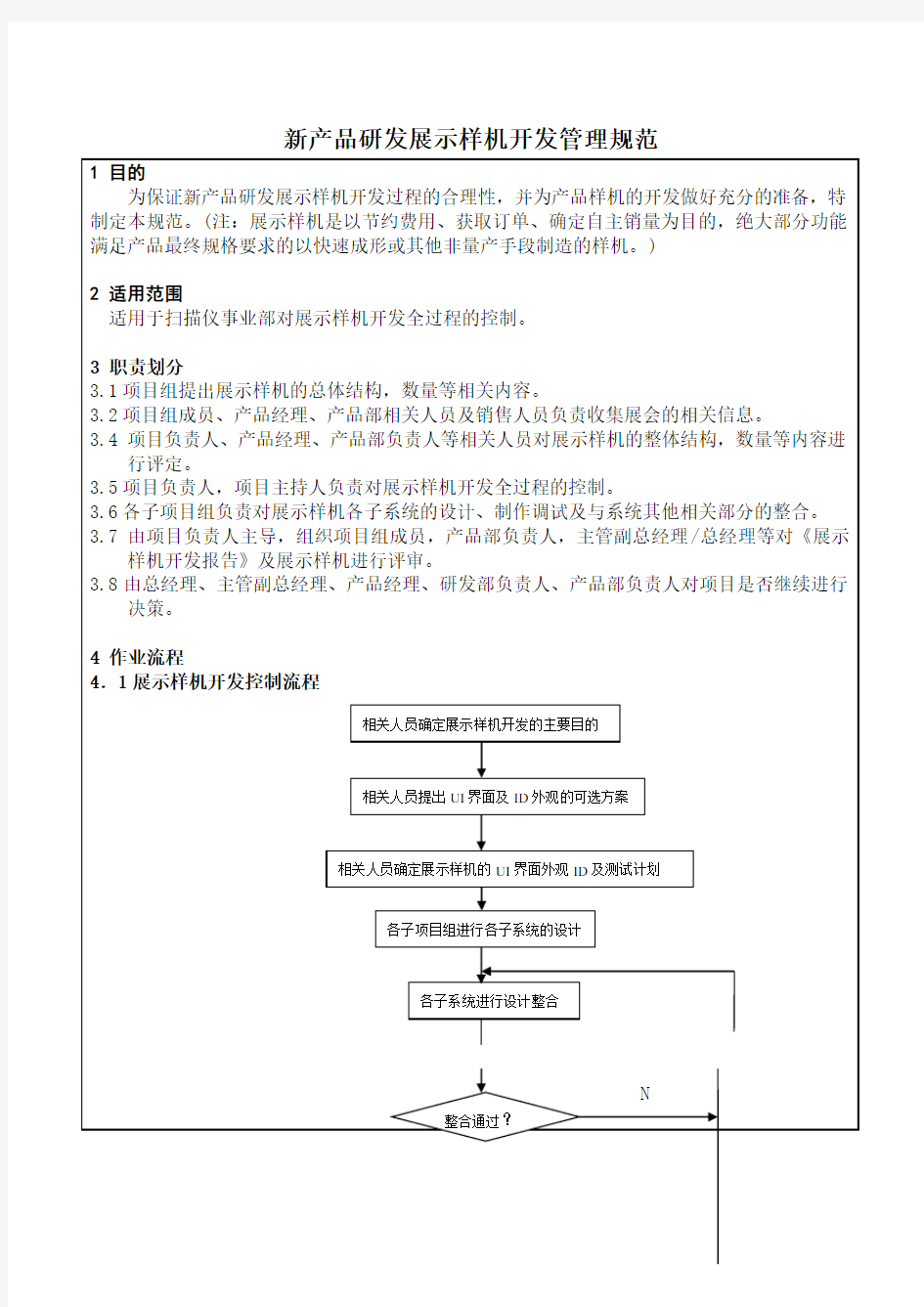 新产品研发展示样机开发管理规范.doc