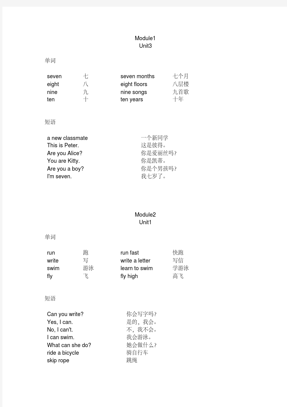 (word完整版)上海牛津英语二年级上册