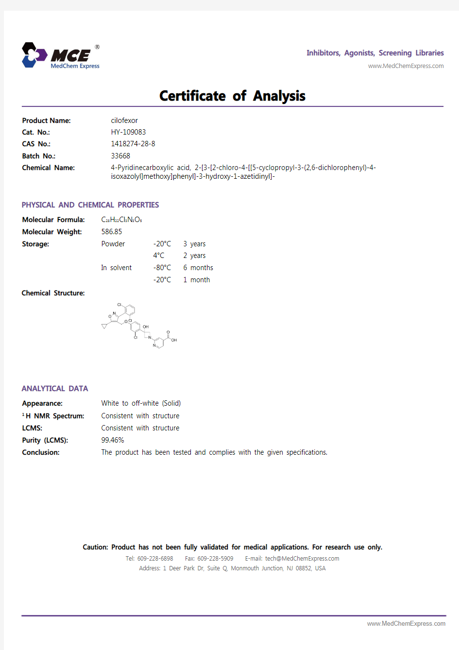 Cilofexor-COA-33668-MedChemExpress