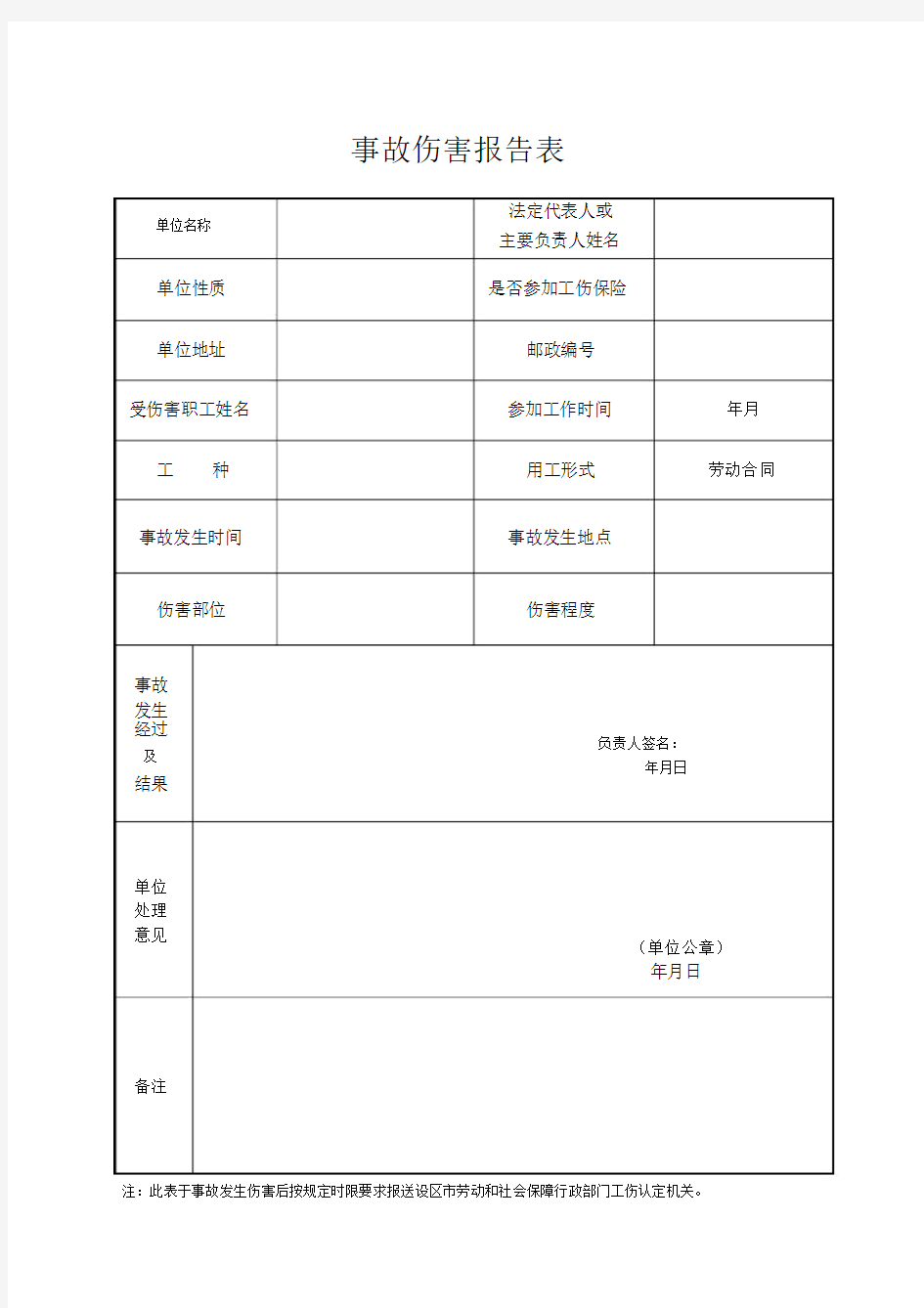 事故伤害报告表..doc