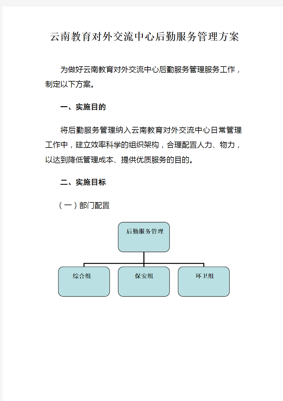 后勤服务管理方案