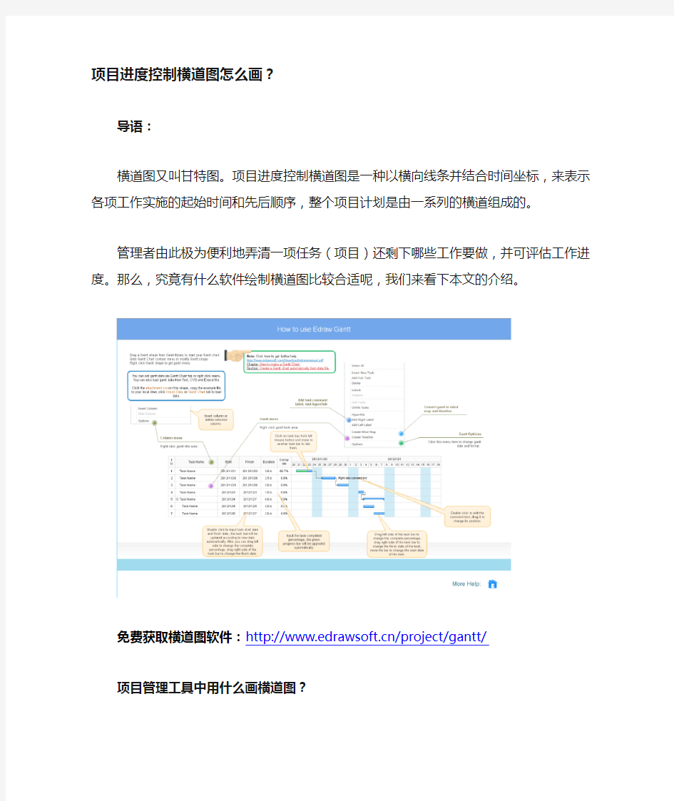 项目进度控制横道图怎么画