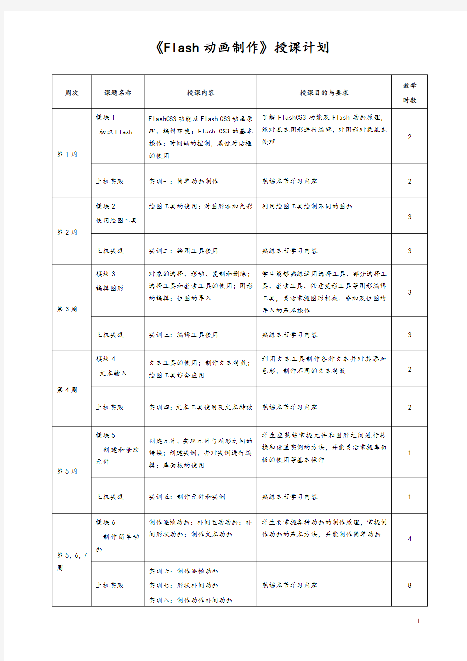 最完整的Flash动画制作教案