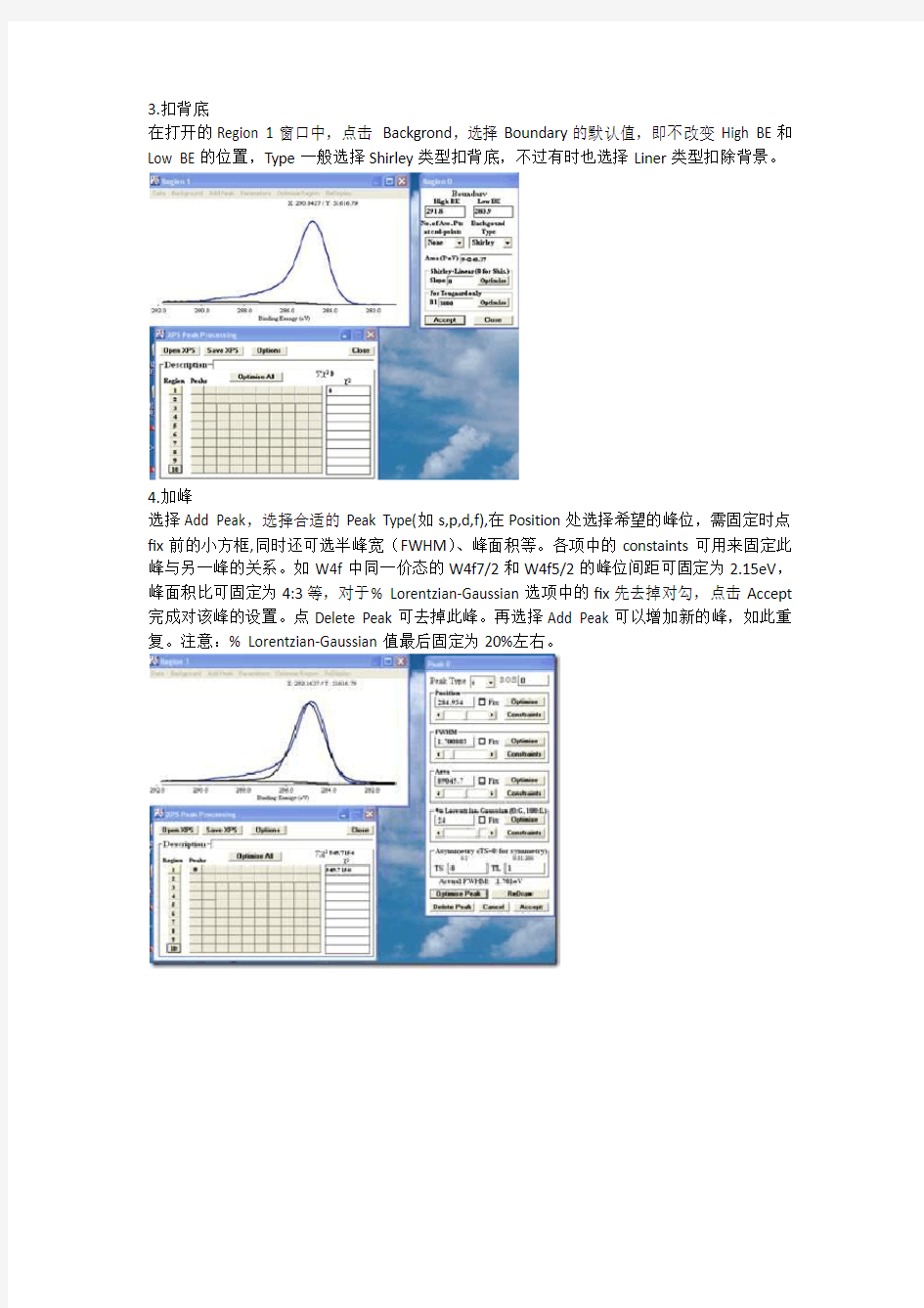 XPS Peak软件拟合数据的简单步骤