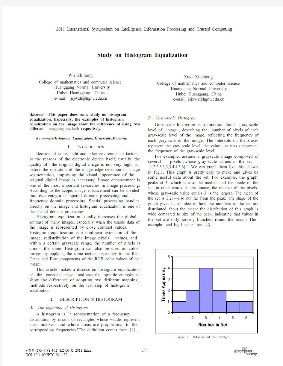 Study on Histogram Equalization