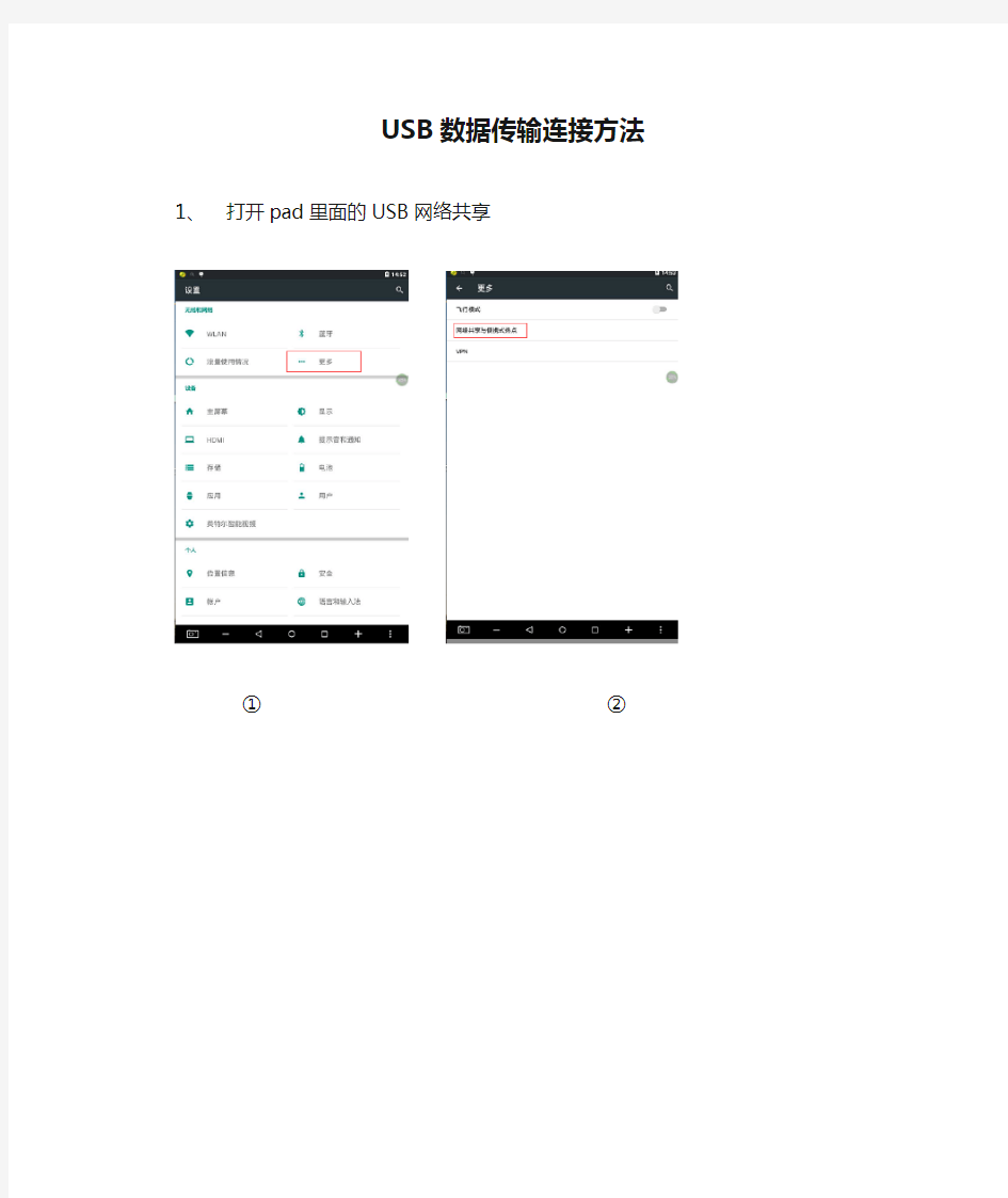 USB数据传输连接方法