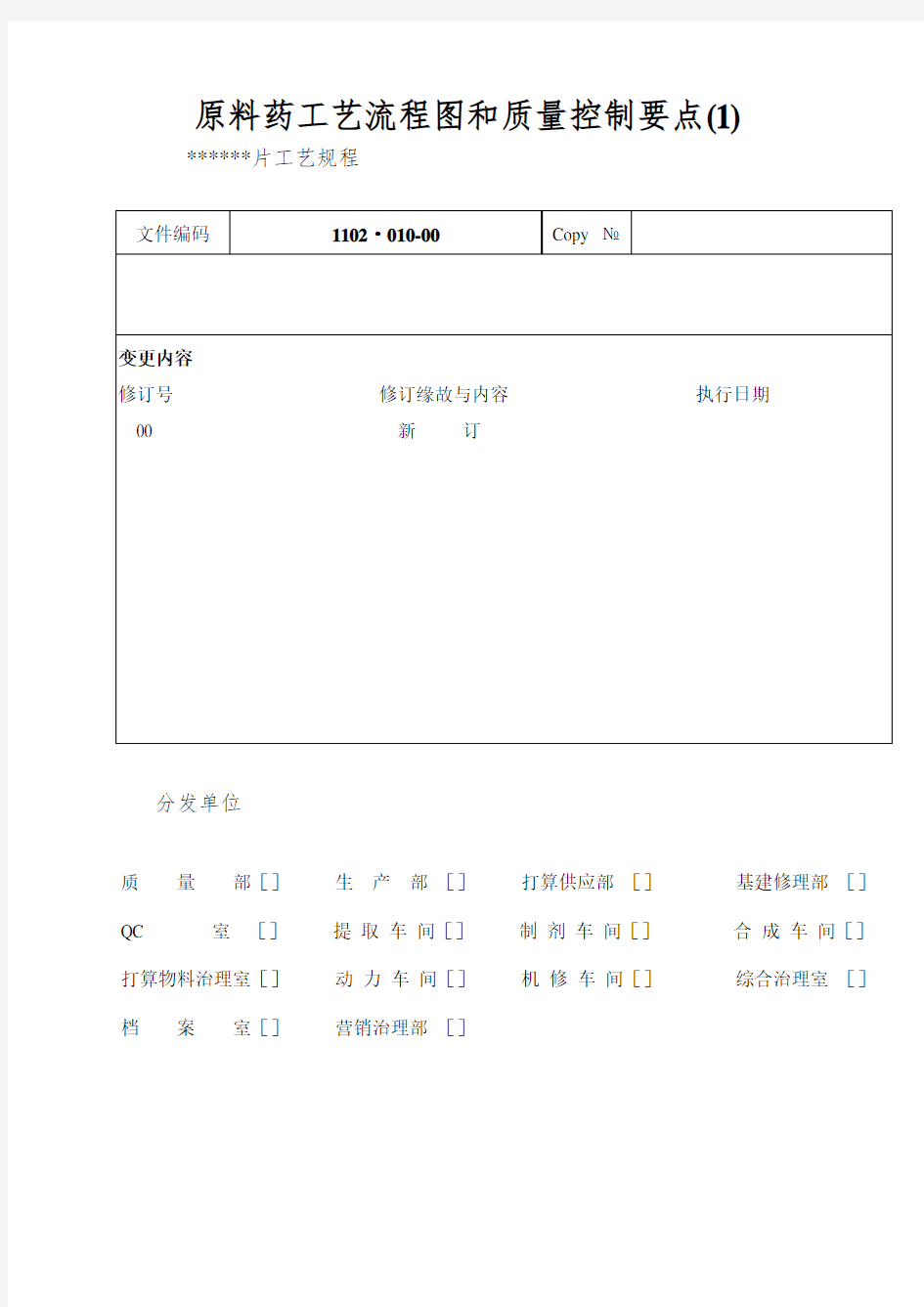 原料药工艺流程图和质量控制要点(1)