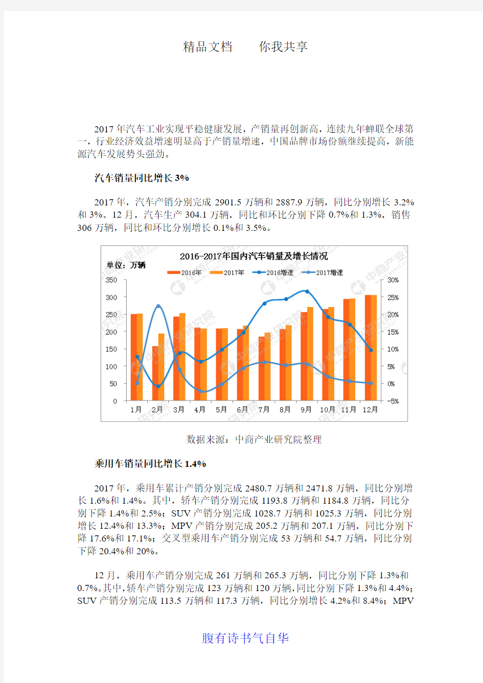 2017年度中国汽车工业经济运行情况分析