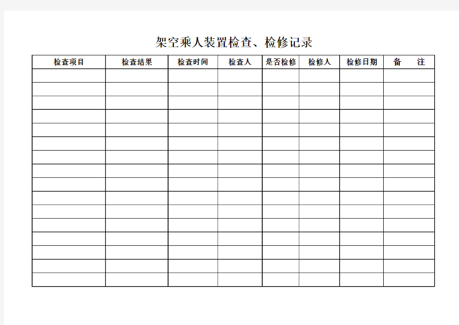 架空乘人装置检查、检修记录