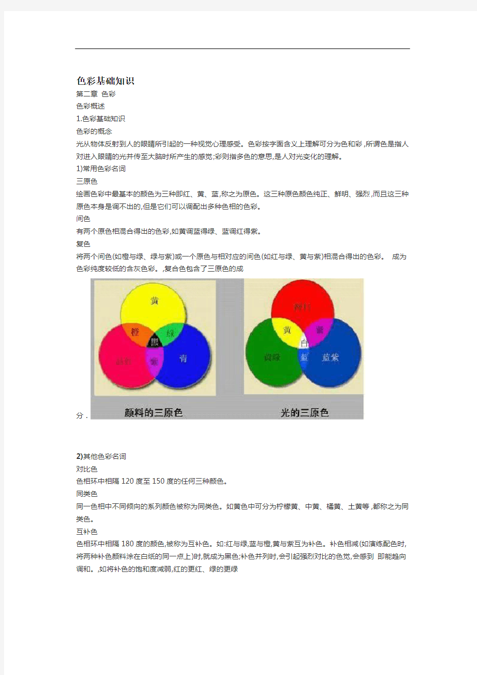 色彩基础知识全解