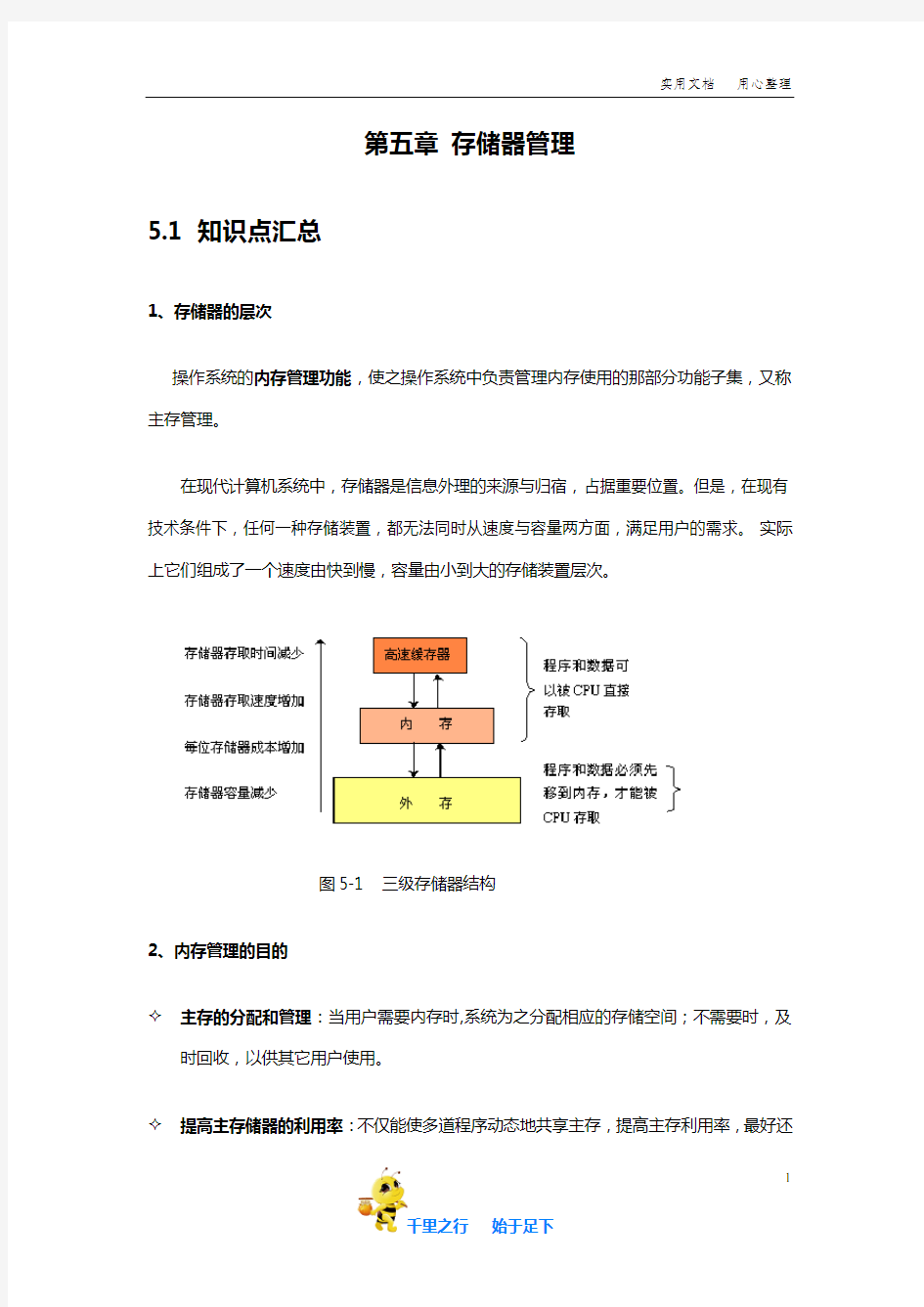 操作系统考研资料：第五章 存储器管理学习辅导资料