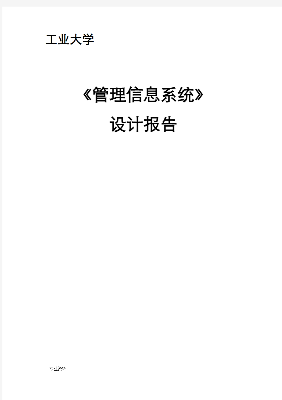 管理信息系统设计报告