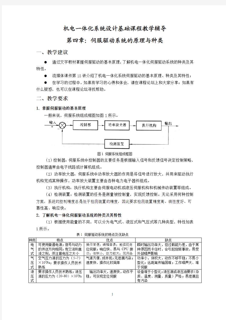 第四章-伺服驱动系统的原理与种类