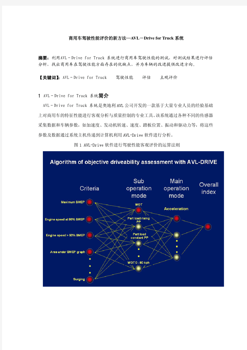 商用车驾驶性能评价的新方法—AVL-Drive for Truck系统