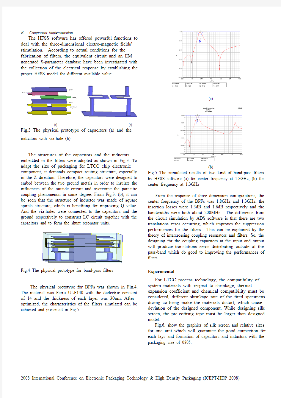 The Design and Fabrication of RF Band Pass Filter by LTCC Technology