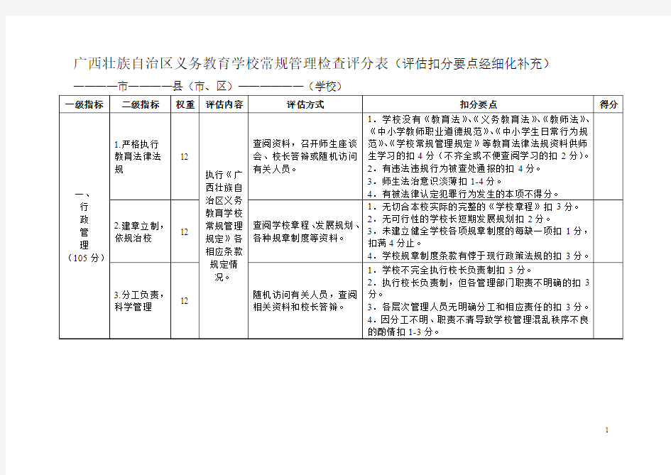 常规管理检查新评分表2