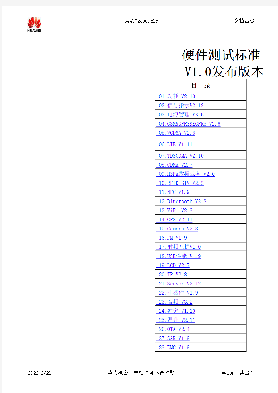 4G全网通手机硬件测试标准