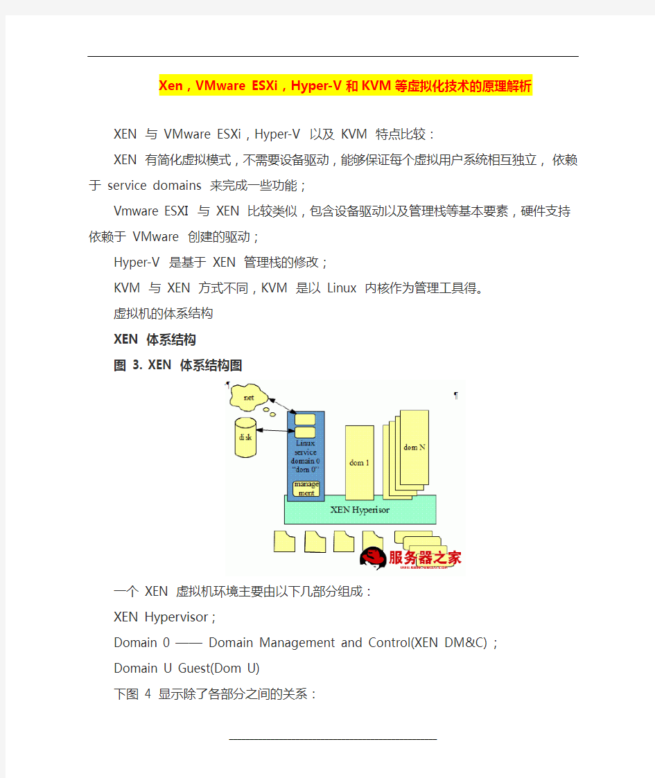 Xen-VMware-ESXi-Hyper-V和KVM等虚拟化技术的原理解析