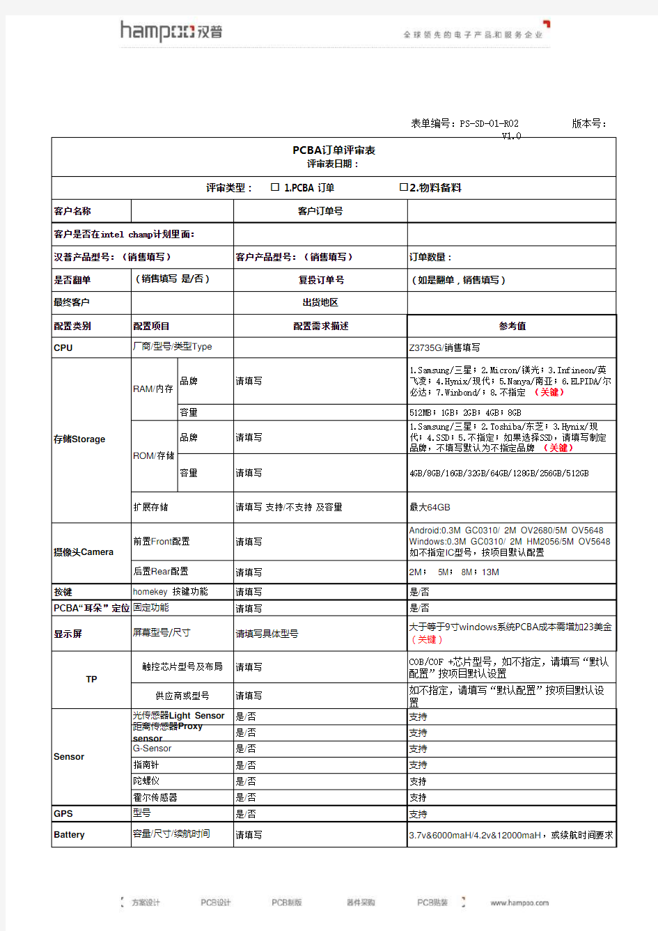 订单评审表模板