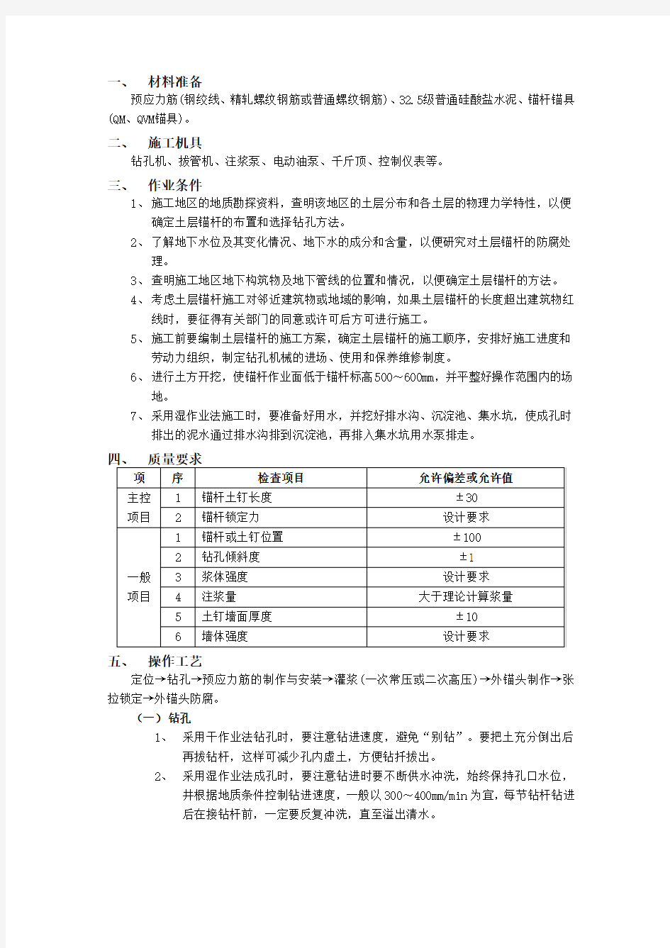 预应力土层锚杆工程