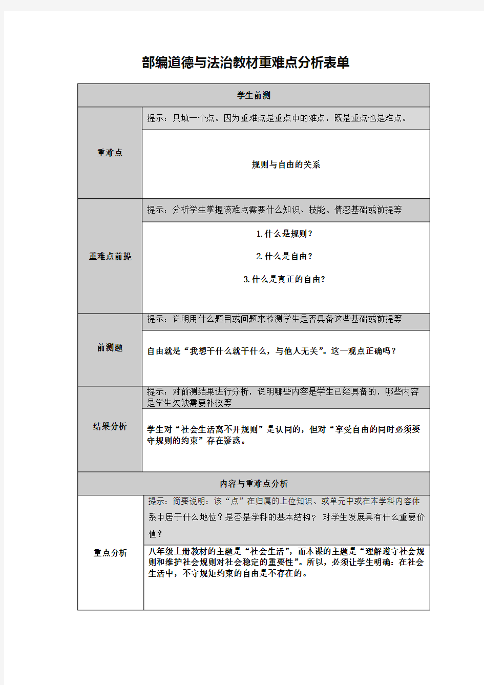 部编道德与法治教材重难点分析20